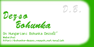 dezso bohunka business card